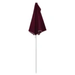 VidaXL W2B Garden Half Parasol with Pole 70.9"x35.4" Bordeaux Red Sun Shelter – top view
