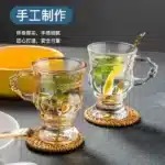 Heat Resistant Thick Glass Cup Luxurious European Style Teacup Coffee Cup Healthy Drink Mug Tea Mugs – in a cozy room setting