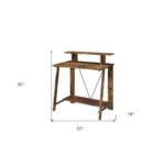 HMS 32" Brown Minimalist Modern Writing Desk Extendable Office Computer Desk Assembled Wooden Product – base detail