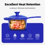 1.75QT Best-selling Household Cast Iron Enamel Pots Ceramic Non-stick Pans Multi-functional Stew Pots Flat-bottom Pans - Image 5