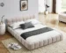 Goldoma Queen Size Upholstered Bed Frame with Thick Chenille Fabric and Headboard