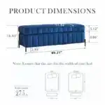 Goldoma 49.21" Wide Velvet Storage Ottoman Bench – Upholstered Footrest with Hidden Compartment for Bedroom – side view