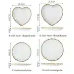 1pcs Ceramic Large Rice Bowl Heart-shaped Tableware Nordic Phnom Penh White Round Salad Plate Steak Dish Dinnerware Dinner