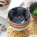 4 Pcs/set 4.5 Inch Rice Bowl Ceramic Tableware Thread Underglaze Color Support Oven and Dishwasher – styled in a modern