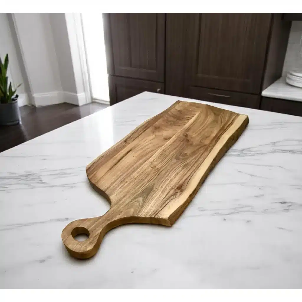27" Brown Live Edge Solid Wood Cutting Board HMS Kitchen Cooking Tool