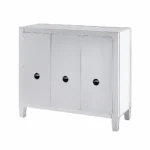 HMS 40" Modern Antique Traditional Silver Glass Three Drawer Sideboard with Three Doors MDF Wood for Home Bar or Living Room - Image 6