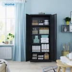 Assembly Required Black FCJ OfficeHome/Garage Storage Metal Garage Storage Cabinet Lock Steel Lockable File Cabinet 2 Doors