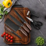 Professional Household Stainless Steel Kitchen Knife Set Six-Piece Chef Knife Set with Scissors Peeler