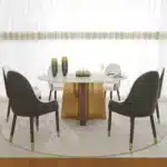 Pandora Round Sintered Stone Dining Table with Rotating Top - 6 Seater – side view