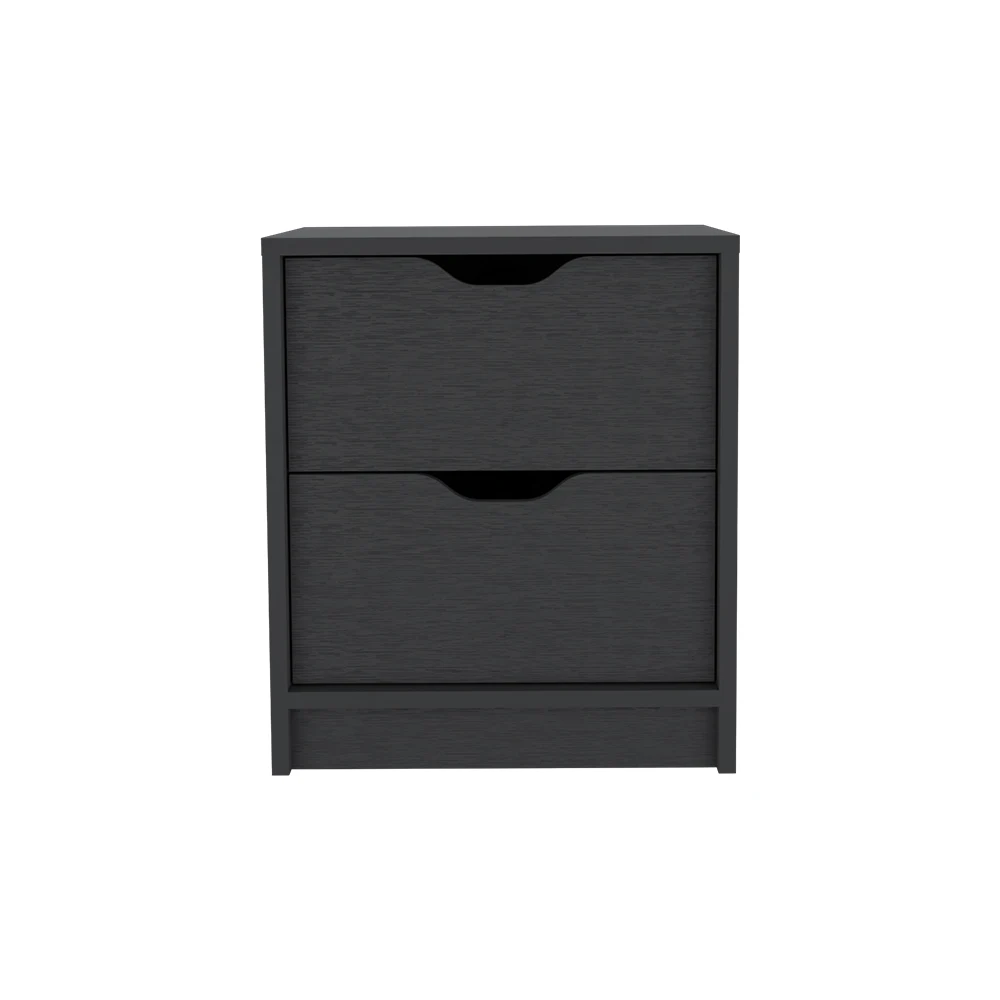 Two-Drawer Nightstand Black Wengue Finish
