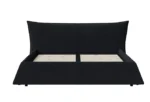 Goldoma convertible queen platform bed with velvet headboard in black modern bedroom setting