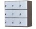9-door metal locker cabinet with key lock in garage setting
