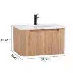 USA Free Shipping Modern Floating Bathroom Vanity Cabinet Natural Wood Wall Mounted Bathroom Vanity with Drawer – in a cozy