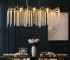 US Stock Free Shipping 40'' Golden Luxury Waterfall Modern Crystal Chandeliers Pendant Light Fixture for Kitchen Island