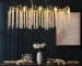 US Stock Free Shipping 40'' Golden Luxury Waterfall Modern Crystal Chandeliers Pendant Light Fixture for Kitchen Island