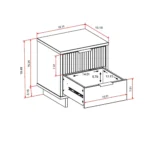 Modern white nightstand with two drawers solid wood bedroom storage