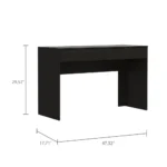 Black Wengue 2-Drawer Computer Desk – base detail