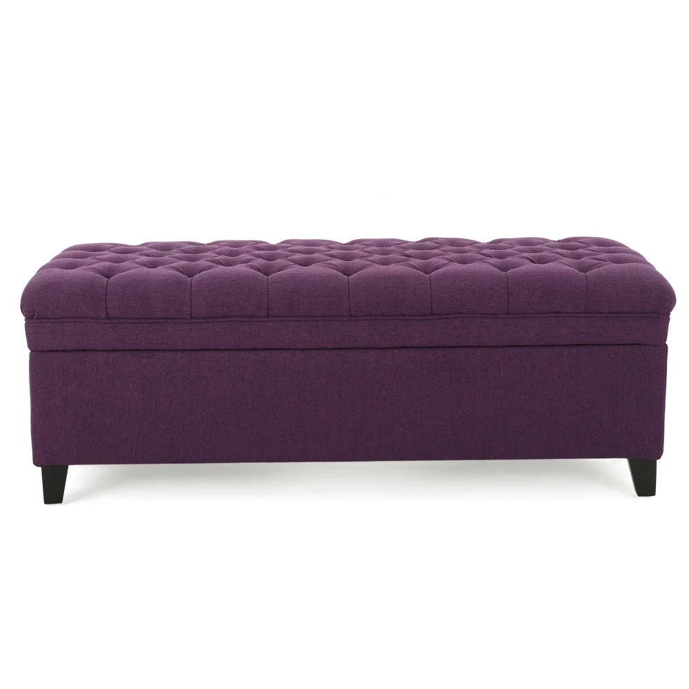 Hbe997e6e96f64b1ca800da3a5b16f9f6R.webp Purple fabric storage ottoman with hidden compartment and birch wood legs in a living room
