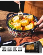 Ceramic Bakeware Bowls Polish Style Hand-painted Kitchen Tableware Salad Dessert Steak Pasta Plate Fruit Tray Decoration - Image 24