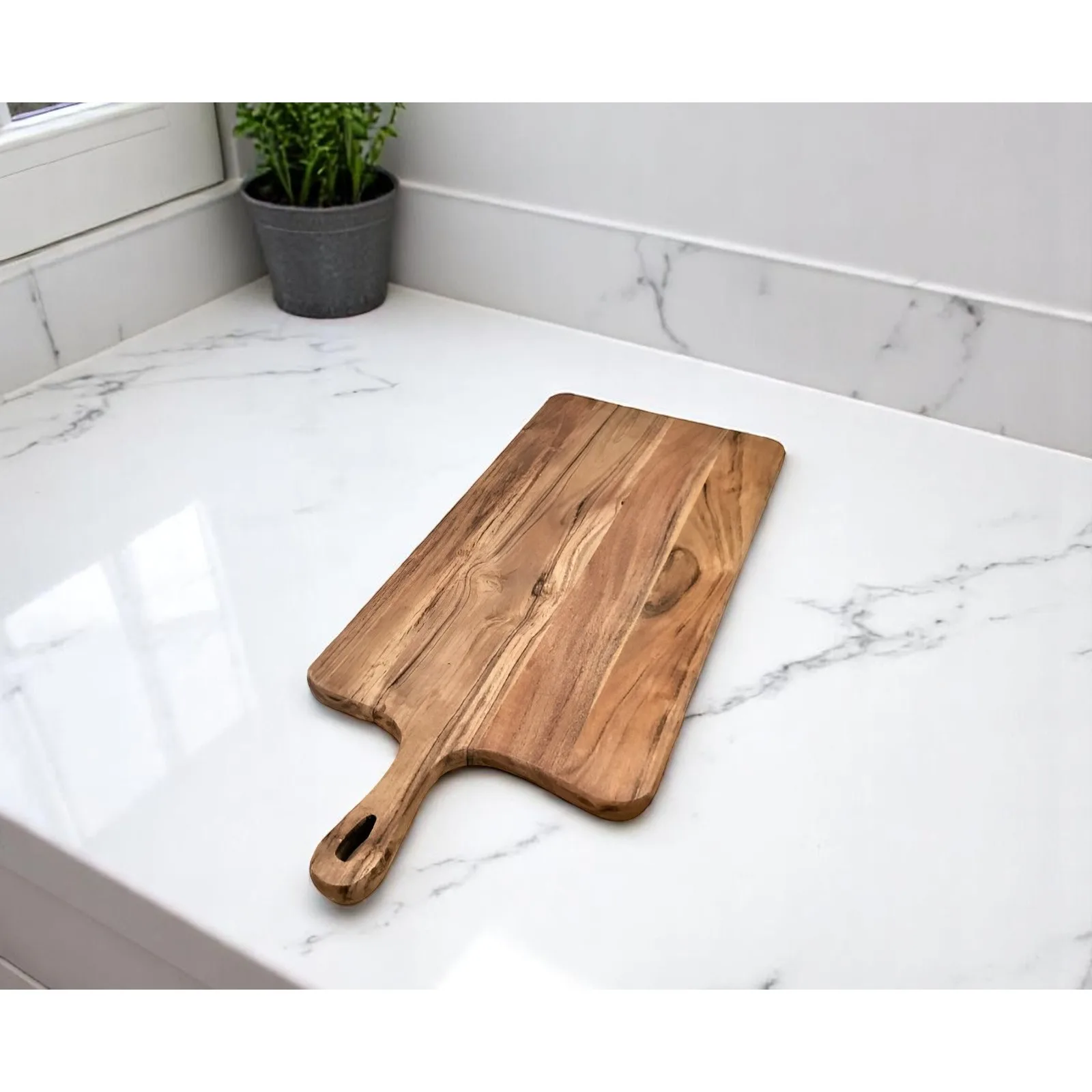 28" Rectangle Solid Wood Cutting Board Utensils for Kitchen Use