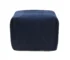 Goldoma 18" Blue Cotton Patchwork Pouf Ottoman - Foldable Foot Stool with Tufted Design