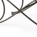 Goldoma 55-Inch Dark Gray Chenille Upholstered Bench with Nickel Metal Base – side view