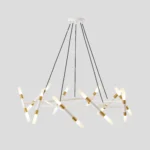 US Stock Free Shipping Modern 20-Light Chandelier Pendant Light Fixture for Home Living Room Dining Room – angled view