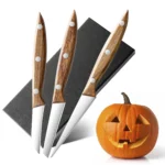 LONSDOW 3-Piece Stainless Steel Knife Set with Wood Handles