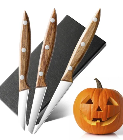 LONSDOW 3-Piece Stainless Steel Knife Set with Wood Handles