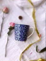 British ceramic Roland simple elegant romantic Mug European coffee tea cup office water cup underglaze color – top view