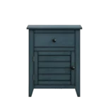 Transitional 25" Nightstand with Drawer and Cabinet - Antique Blue Veneer – close-up detail