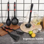 Premium silicone kitchen utensil set with spatulas, pliers, and spoons on a countertop