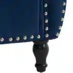 Goldoma Modern Velvet Convertible Storage Ottoman with Pillow - Navy Blue – top view