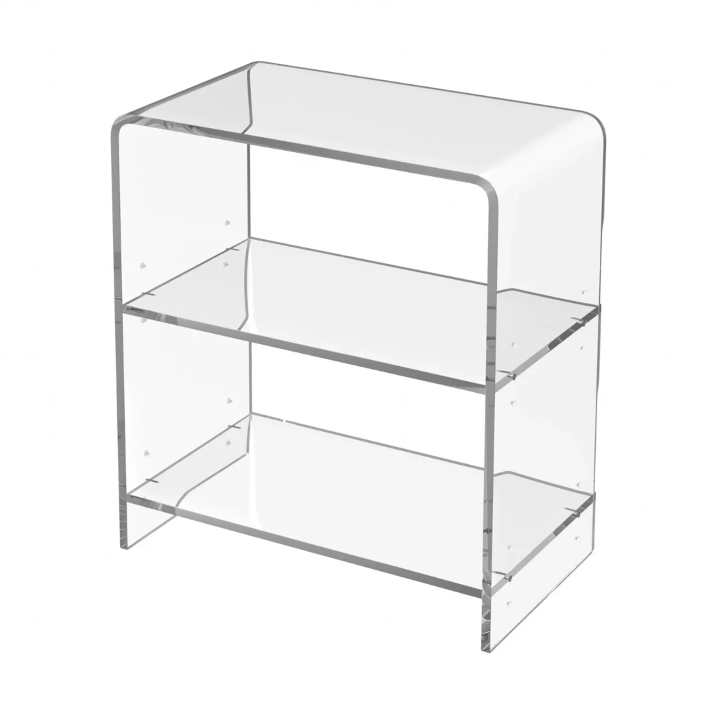 HMS 25 Two-Tier Clear Plastic Bookcase Elegant Design Two-Tiered Bookshelf for Home Office Use