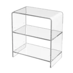 HMS 25 Two-Tier Clear Plastic Bookcase Elegant Design Two-Tiered Bookshelf for Home Office Use
