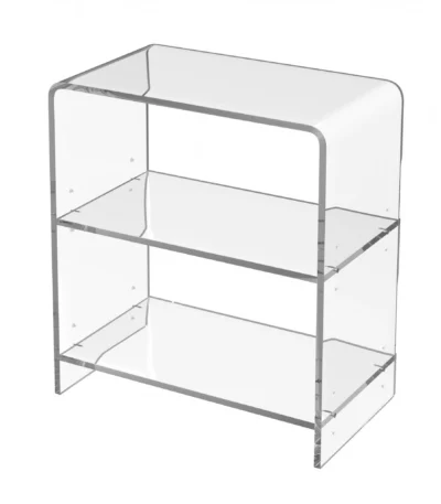 HMS 25 Two-Tier Clear Plastic Bookcase Elegant Design Two-Tiered Bookshelf for Home Office Use