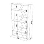 Furnish Home Store Wood Frame Etagere Open Back 6 Shelves Bookcase Industrial Bookshelf for Office – top view