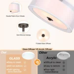 Goldoma three-bulb ceiling fixture in a minimalist white room, complementing modern decor.