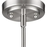 Side view of the HMS hanging light, showing the layered crystal strands and the frosted glass globes, suspended from a