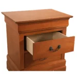 Oak Nightstand with Two Drawers – Classic Bedroom Storage – base detail