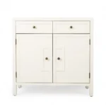 HMS 31 Two-Drawer Sideboard Modern Antique White Solid Mango Wood for Home Bar or Living Room Furniture with Two Doors