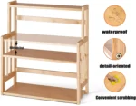 HYNAWIN 3-Tier Bamboo Spice Rack Kitchen Countertop Organizer with Adjustable Storage Shelves Standing Pantry Shelf - Image 4