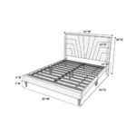 Goldoma queen upholstered platform bed with charcoal fabric headboard in modern bedroom