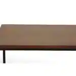HMS 42" Chestnut and Black Solid Wood and Metal Computer Desk – base detail