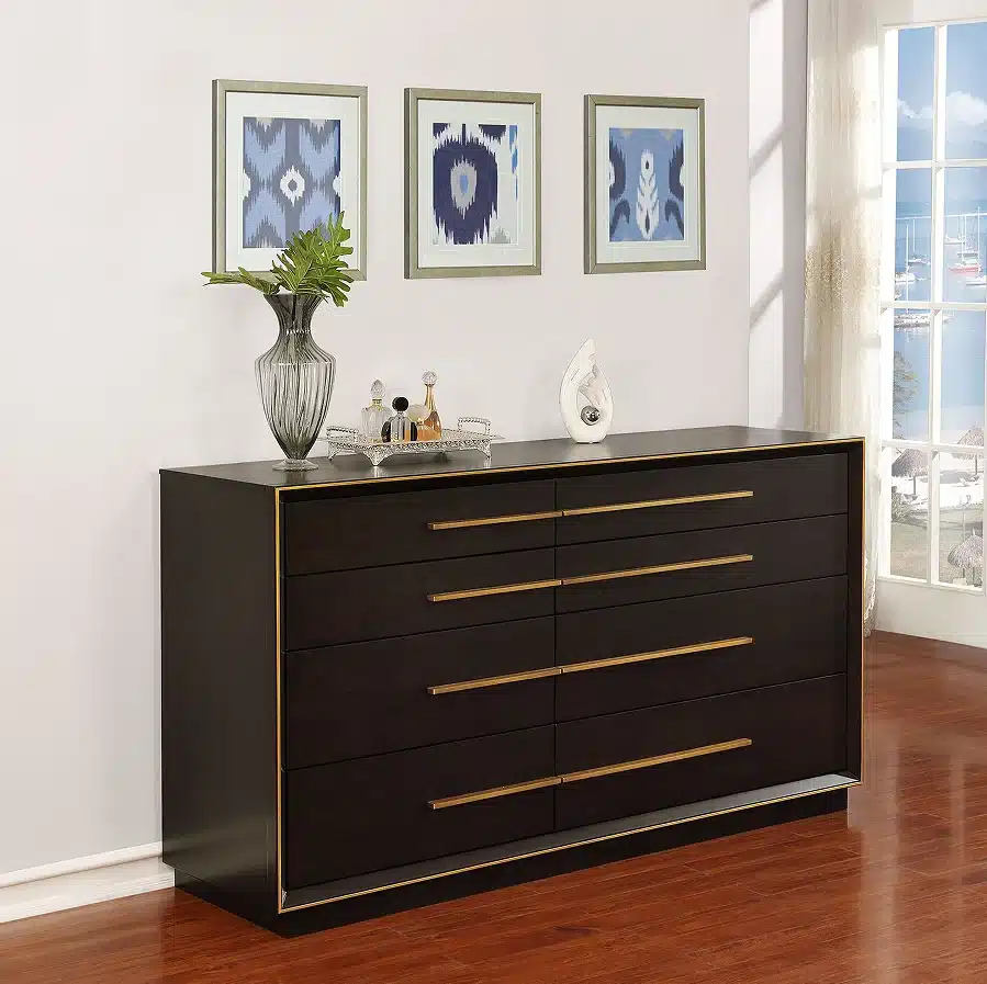 Smoked Peppercorn 6-Drawer Modern Oak Solid Wood Bedroom Dresser Smoked Peppercorn 6-Drawer Modern Oak Solid Wood Bedroom Dresser