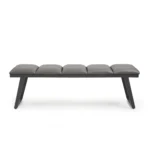 Gray faux leather storage bench with padded seat and hidden storage compartment, 57-inch width by Goldoma