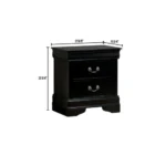 Modern solid wood nightstand 2 drawers with sleek design and ample storage