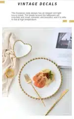 1pcs Ceramic Large Rice Bowl Heart-shaped Tableware Nordic Phnom Penh White Round Salad Plate Steak Dish Dinnerware Dinner