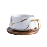 Coffee Mugs Marble Gold Inlay Mug Breakfast Mug Office Home Drinkware Milk Cup Dropshipping – in a cozy room setting