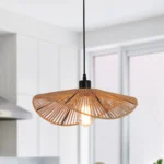 3-Light Boho Rattan Pendant Light, Handwoven Bamboo Fixture, Dimmable, E26 Base, Adjustable Height for Bedroom, Living Room